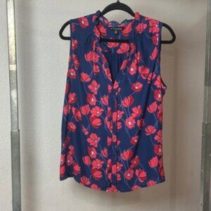 NEW 41 Hawthorn XLPPoppy Navy/Red blouse, sleeveless NWOT